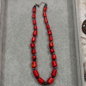 Elegant Red Beaded Necklace